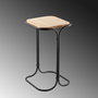 Hanah Home SHB-001-A Mesa de Centro de Madera y Metal, Negro y Natural, 30x52x30 cm